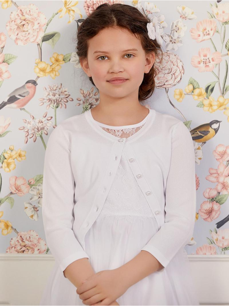 LILLY 09-783-WH Cardigan in maglia fine bianco main product photo