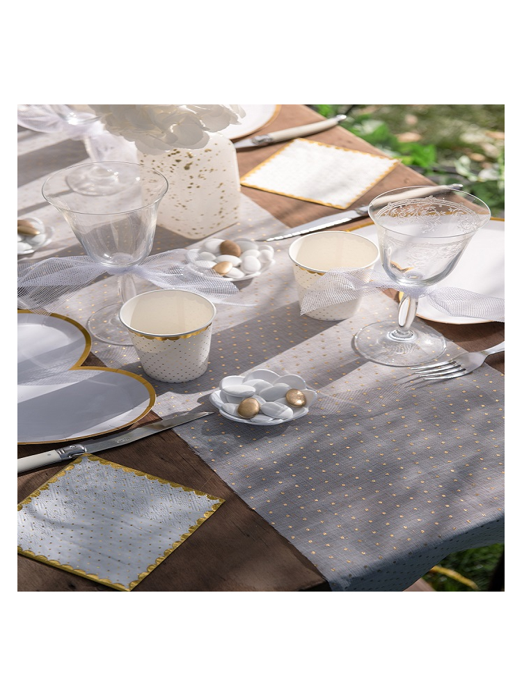 Santex 6831-1 - Runner per Tavola Dorato Bianco main product photo
