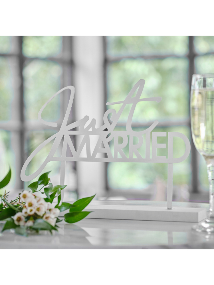 Ginger Ray BW-426 Cartello da Tavolo "Just Married" main product photo
