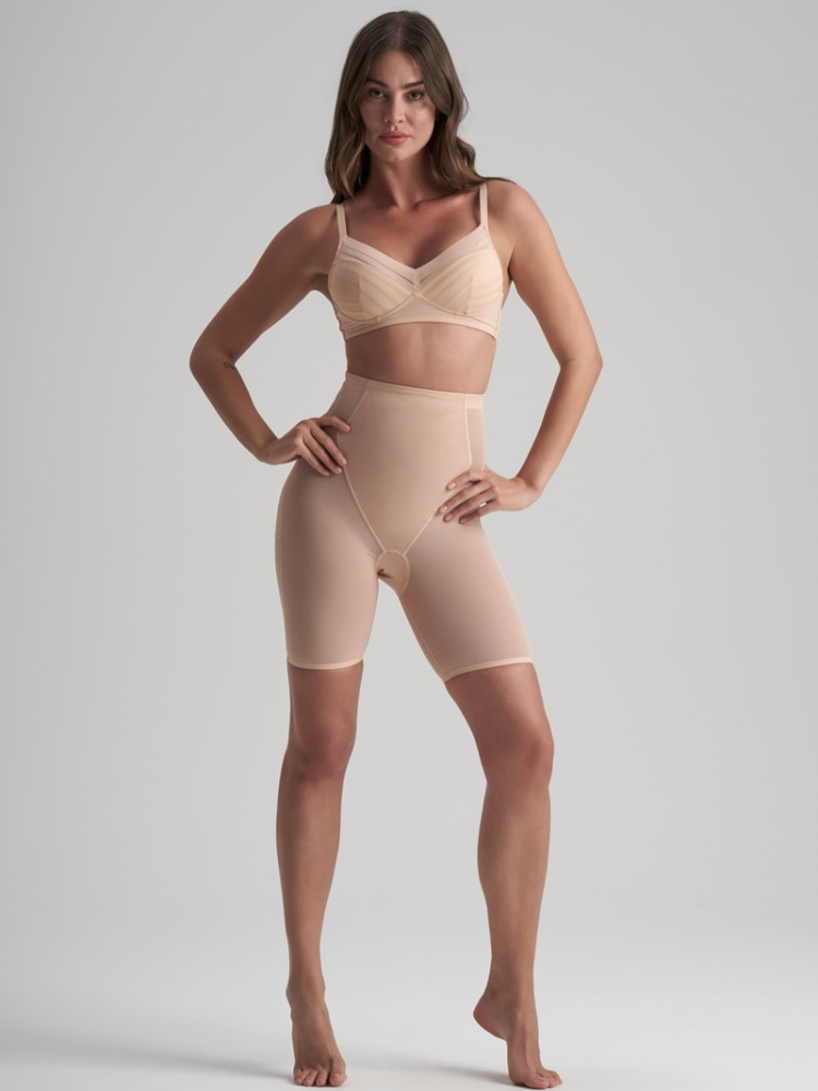 BYE BRA Powermesh | Short a Vita Alta Beige main product photo