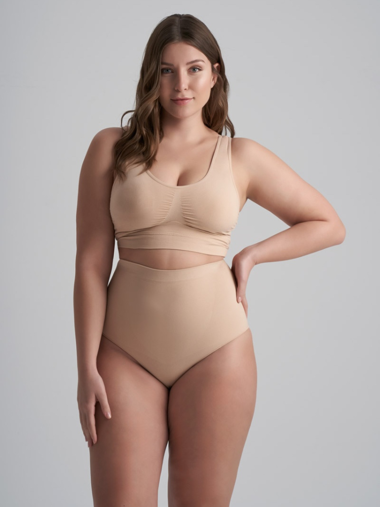 BYE BRA Soft Touch | Mutandine a Vita Alta Beige main product photo