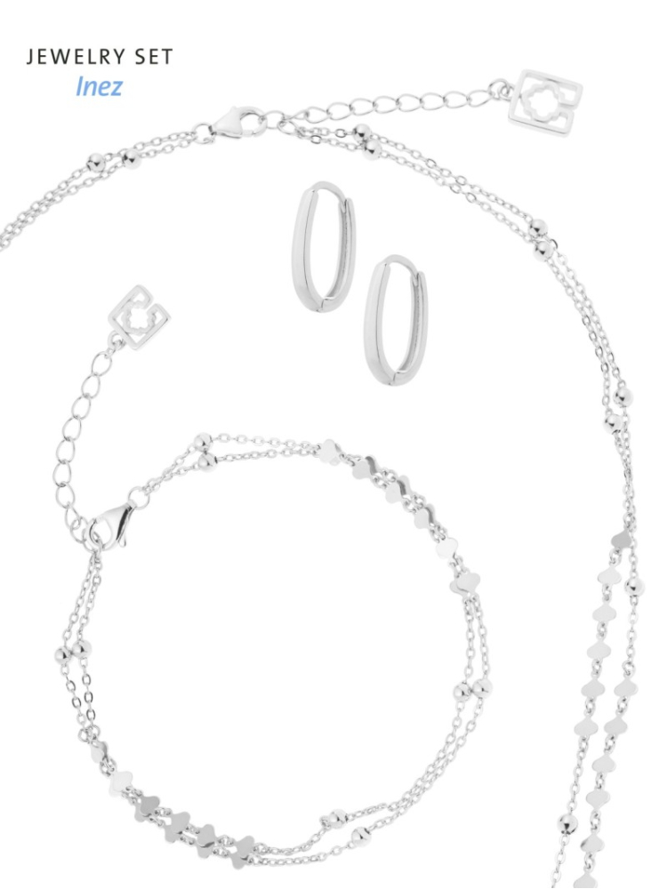 Poirier JS-003 Set Gioielli Sposa Inez Argento main product photo
