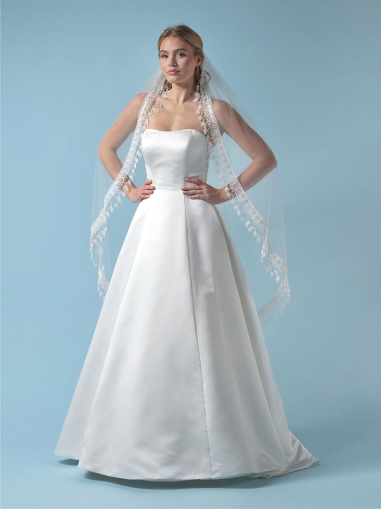 Poirier S440-120-SOFT Velo ricamato con frange main product photo