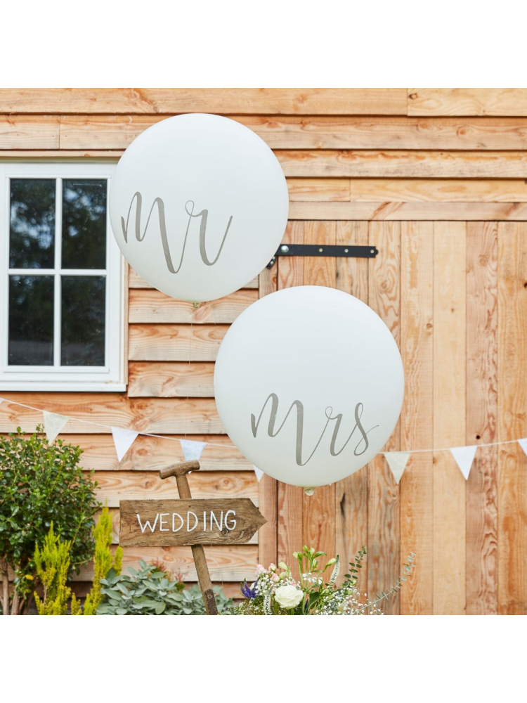 Ginger Ray CW-218 Rustic Country Mr & Mrs Giant Balloons main product photo