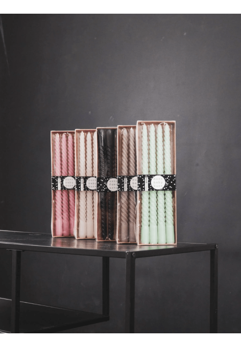 Housevitamin Candele intrecciate - Set da 4 verde 20 cm