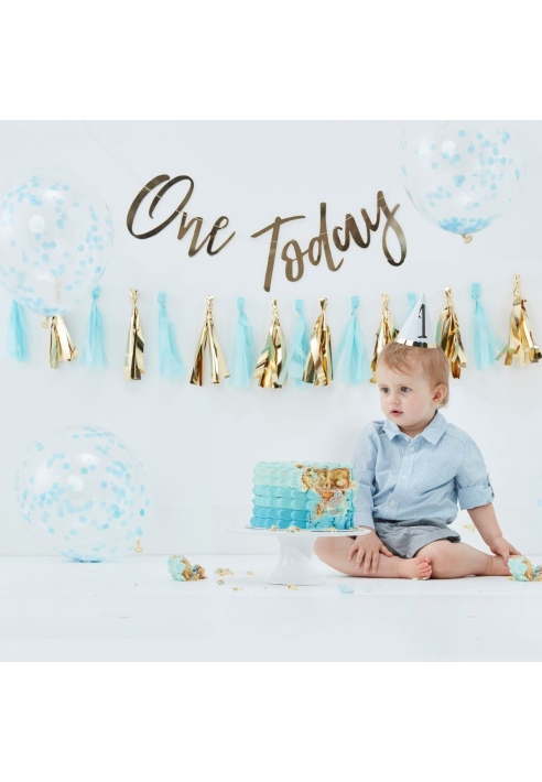 Ginger Ray PM-420 Pick & Mix - Kit blu chiaro per celebrare il 1° compleanno del bambino ()