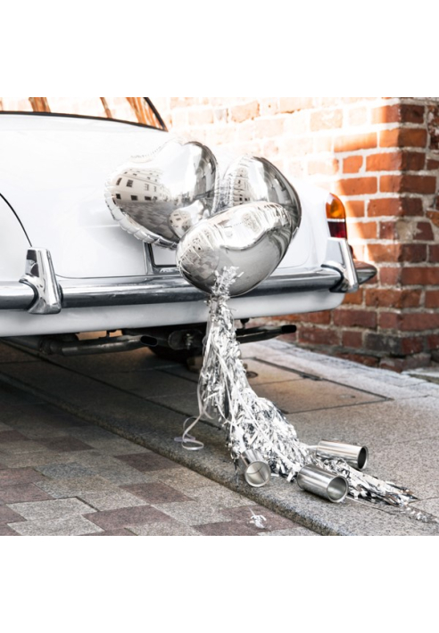Party Deko ZDS1-018  | Decorazioni per auto - Kit argento