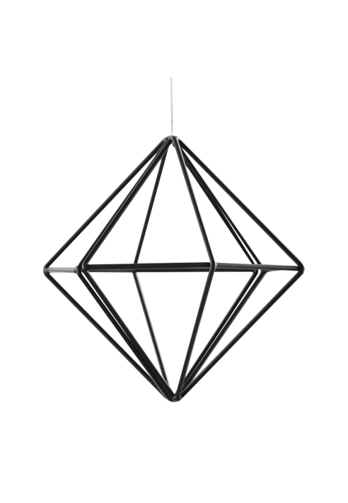 Ginger Ray BW-440 Decorazione Geometrica in Metallo Nero - Small