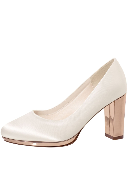 Scarpe da sposa Rainbow Club Clair Ivory Raso Rosegold ()