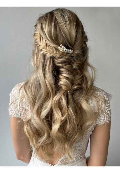 Sally Jane Bridal Jill Haarkam Plateado ()