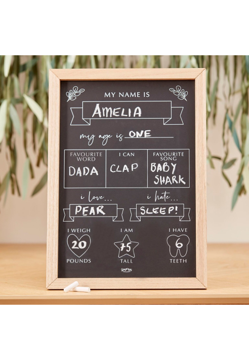 Ginger Ray BAB-105 Botanic Baby - Lavagna ricordo botanico per bambini ()