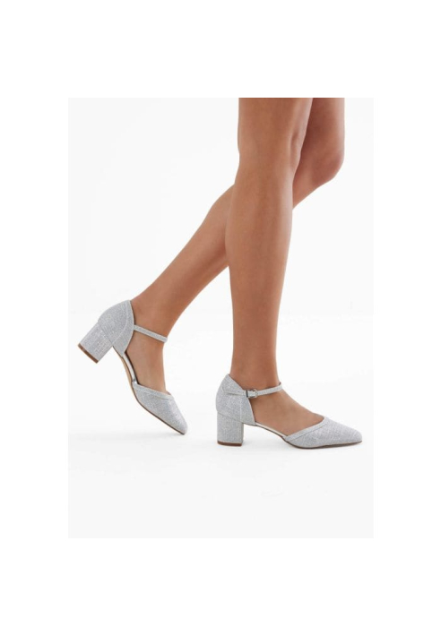 Rainbow Club Paisly Argento Metallizzato Scarpe da Sposa