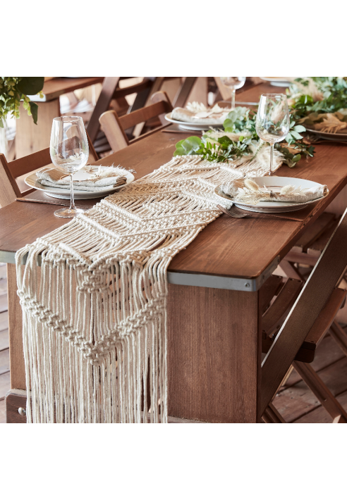 Ginger Ray PAMA-117 Runner da Tavola Macrame Bianco ()