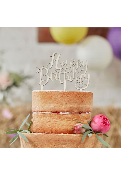Ginger Ray BH-762 - Decorazione legno per torta di compleanno ()
