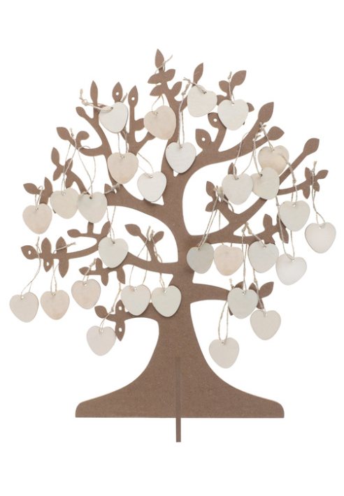 Santex 6922 - Albero dei Desideri con Cuori di Legno 50 Pezzi ()