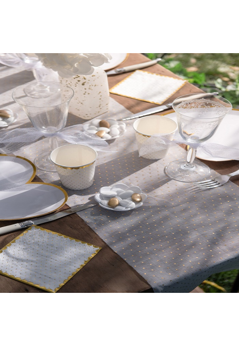 Santex 6831-1 - Runner per Tavola Dorato Bianco