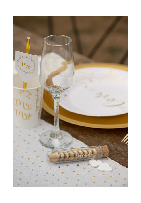 Santex Tube-10cm - Tubo di vetro con tappo di sughero “Just Married” (10cm)