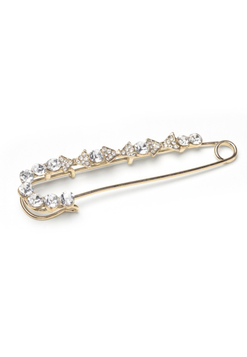 Poirier BB-910 Gold- Spilla-per strascico | Strass - Dorato
