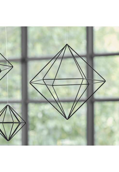 Ginger Ray BW-418 Decorazione Geometrica in Metallo Nero - Large ()