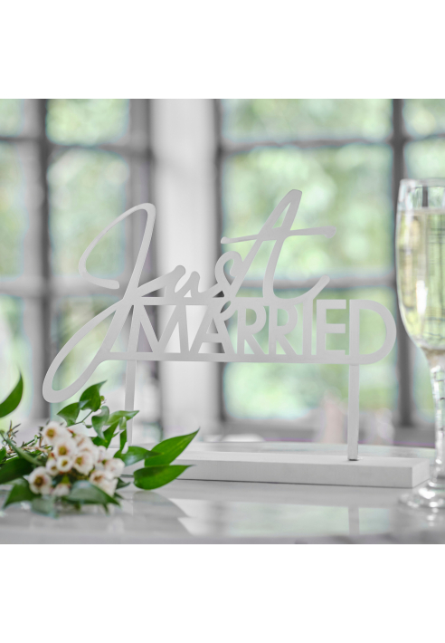 Ginger Ray BW-426 Cartello da Tavolo "Just Married" ()