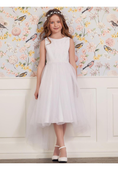 LILLY 08-1108-WH Vestito Comunione Bianco