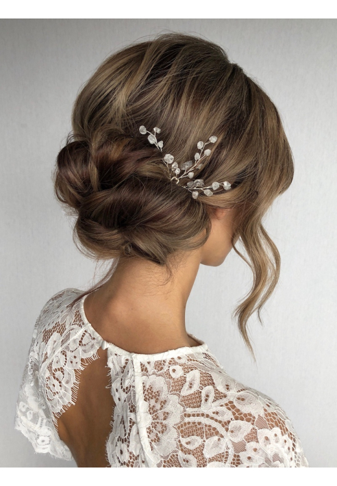 Sally Jane Bridal Lotis Fermagli per Capelli Argento Trasparente ()