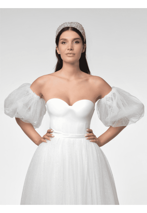 Poirier SL-003 Maniche a Sbuffo Tulle Glitter ()