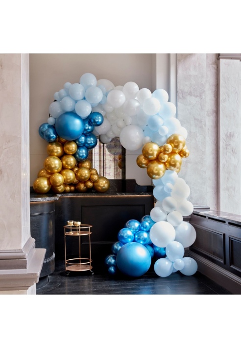 BA-323 Ballon Arch - Arco Globale Blu e Cromo Dorato