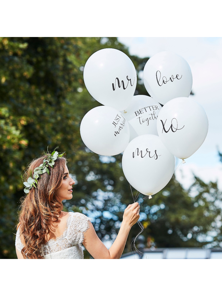 Ginger Ray BR-374 Botanical Wedding Palloncini Bianco main product photo