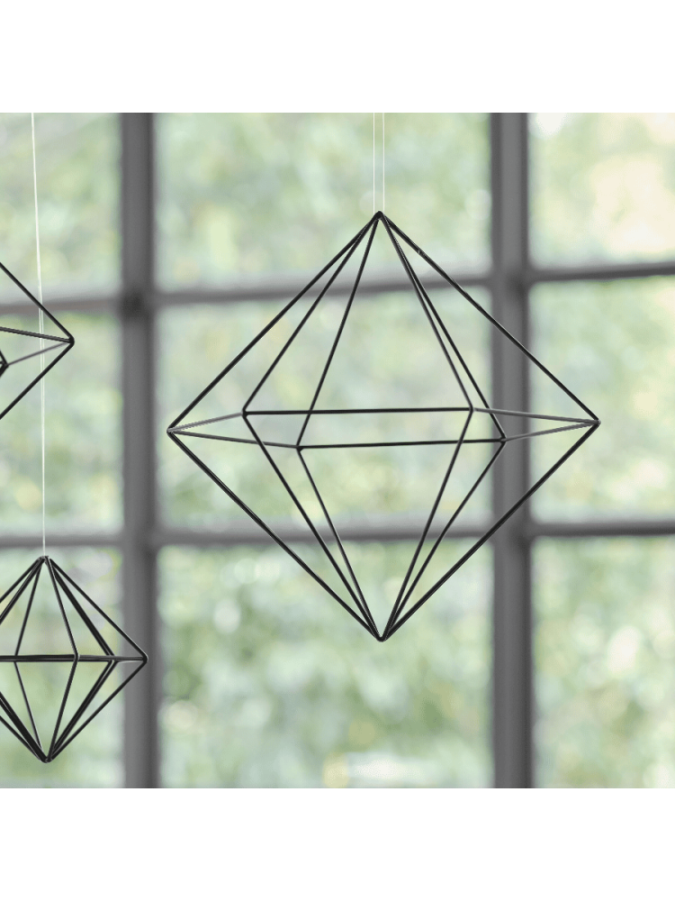 Ginger Ray BW-418 Decorazione Geometrica in Metallo Nero - Large main product photo