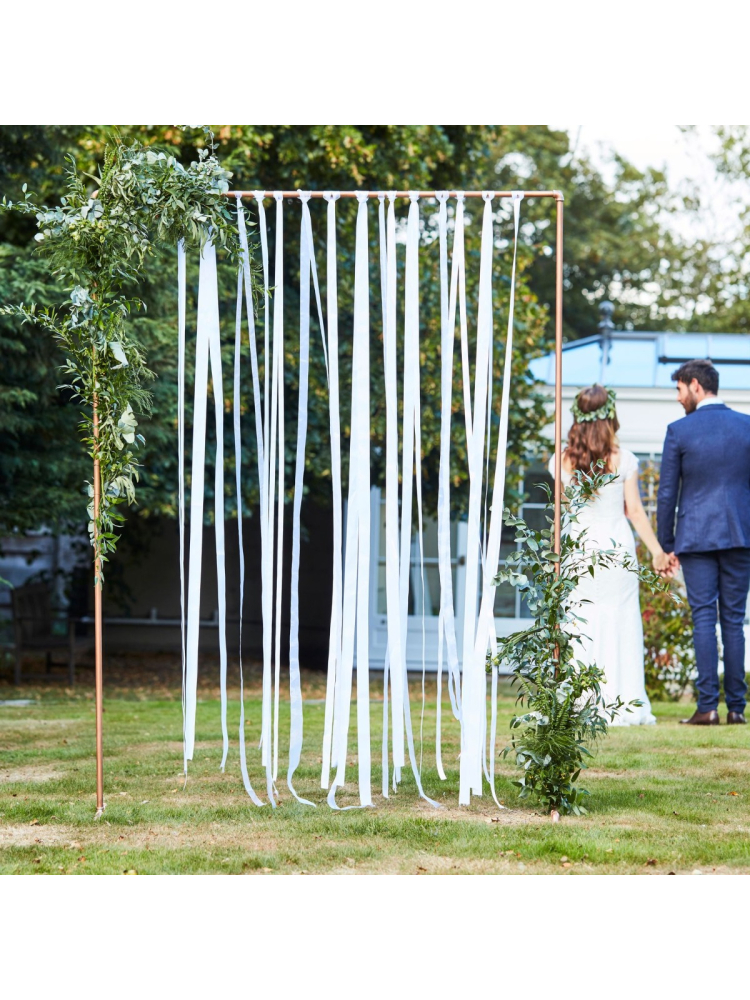Ginger Ray BR-303 Fondo di nastro bianco per matrimonio main product photo