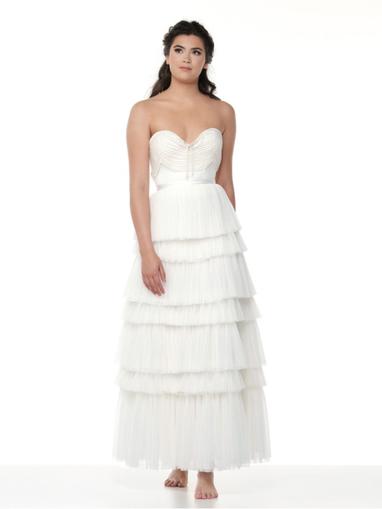 Poirier S321-150 Ivory- Gonna lunga avorio main product photo