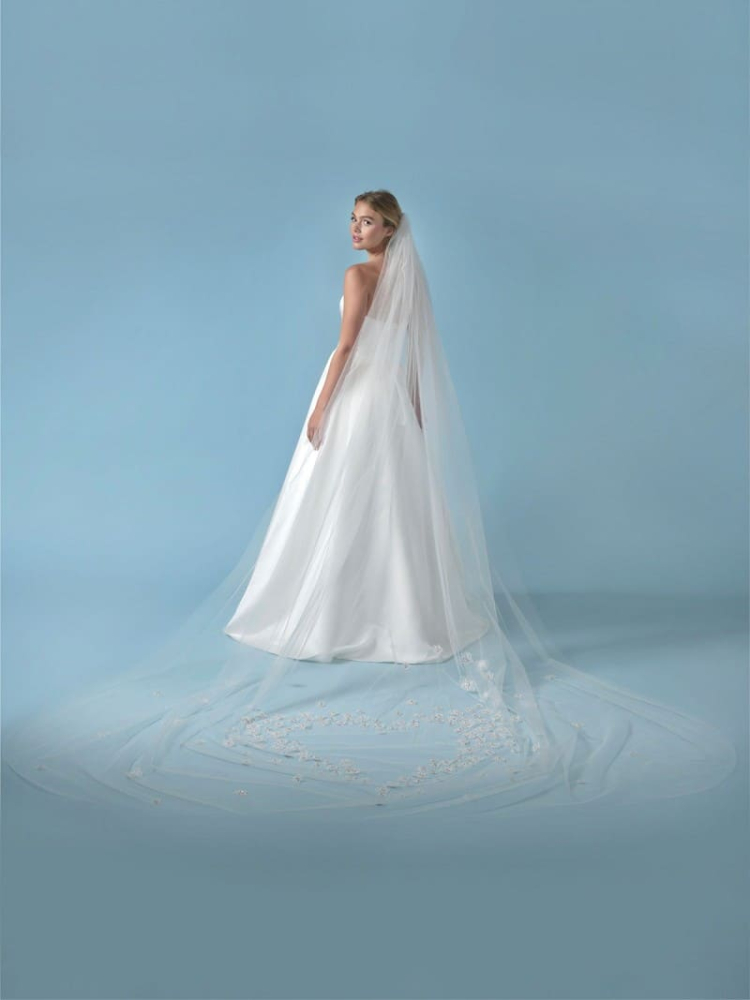 Poirier S433-350-MED Velo Cuore Fiori e strass 3D main product photo