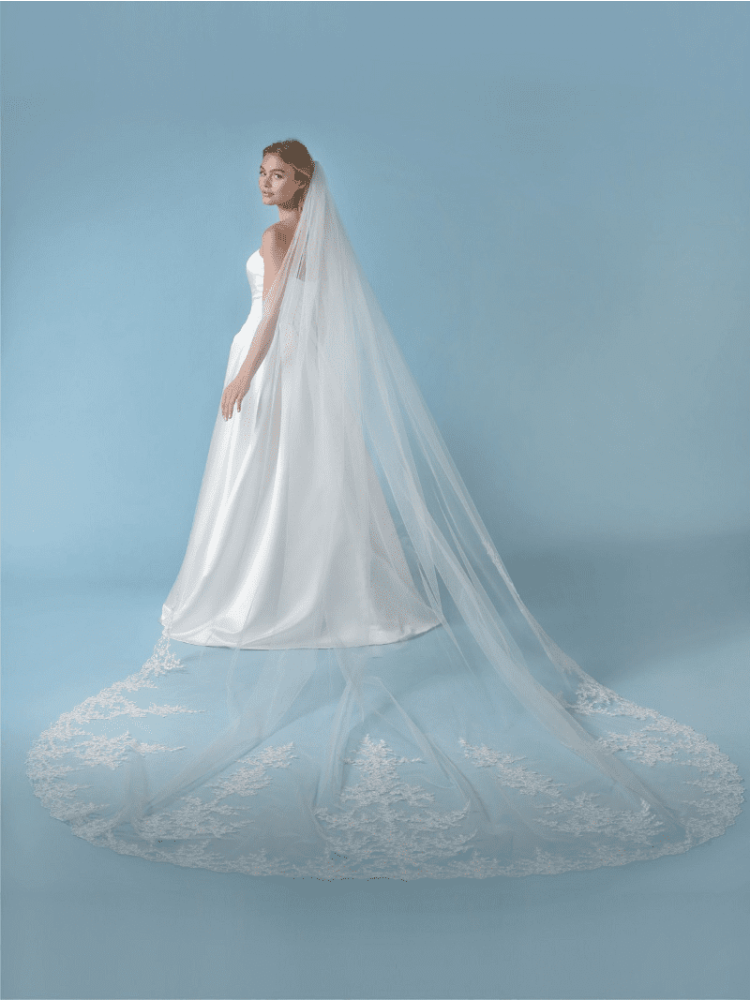 Poirier S435-350-MED Velo Paillettes Ricamato Fiori & Foglie main product photo