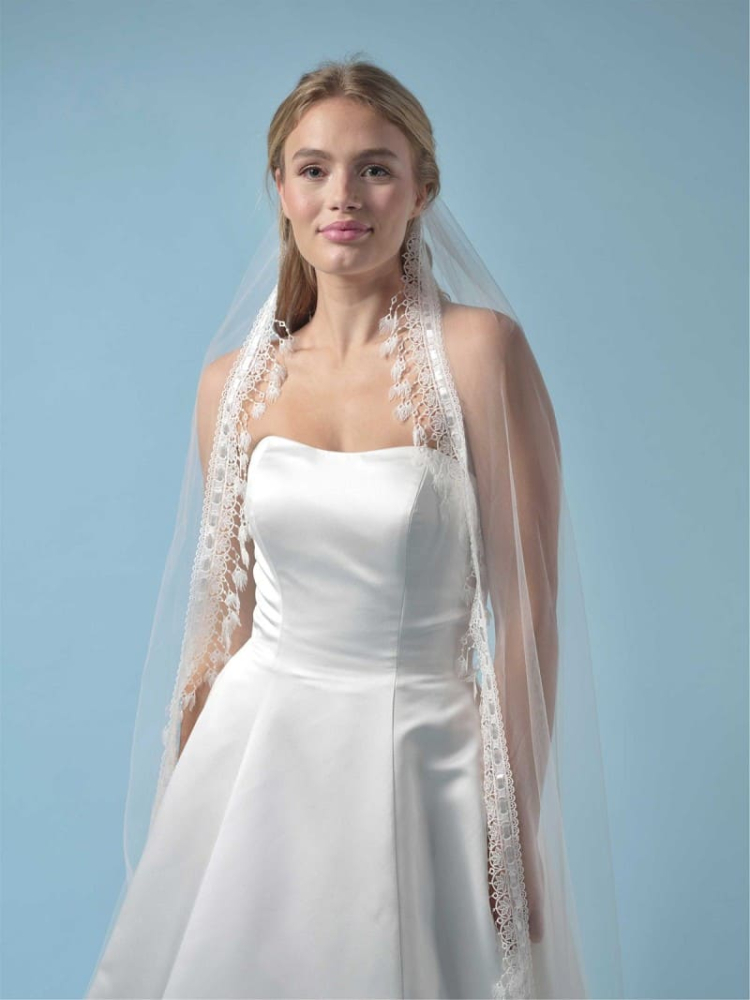 Poirier S440-280-SOFT Velo ricamato con frange main product photo